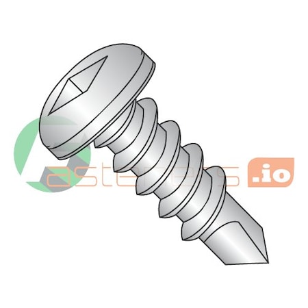 Newport Fasteners Self-Drilling Screw, #14 x 3/4 in, Plain 410 Stainless Steel Pan Head Square Drive, 1000 PK 638648
